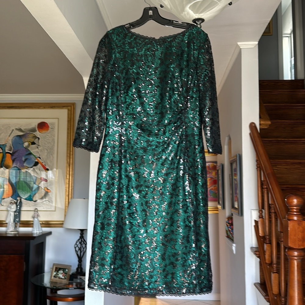 Tahari Arthur S Levine Sequin Cocktail Dress Sz 10